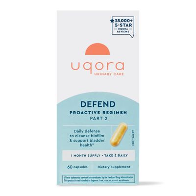 Uqora Defend - Urinary Tract Health Supplement - Support Bladder Health &amp; Cleanse Biofilm with D-Mannose, Green Tea Extract, Turmeric Extract &amp; More - Gluten-Free - 60 Capsules (30-Day Supply)