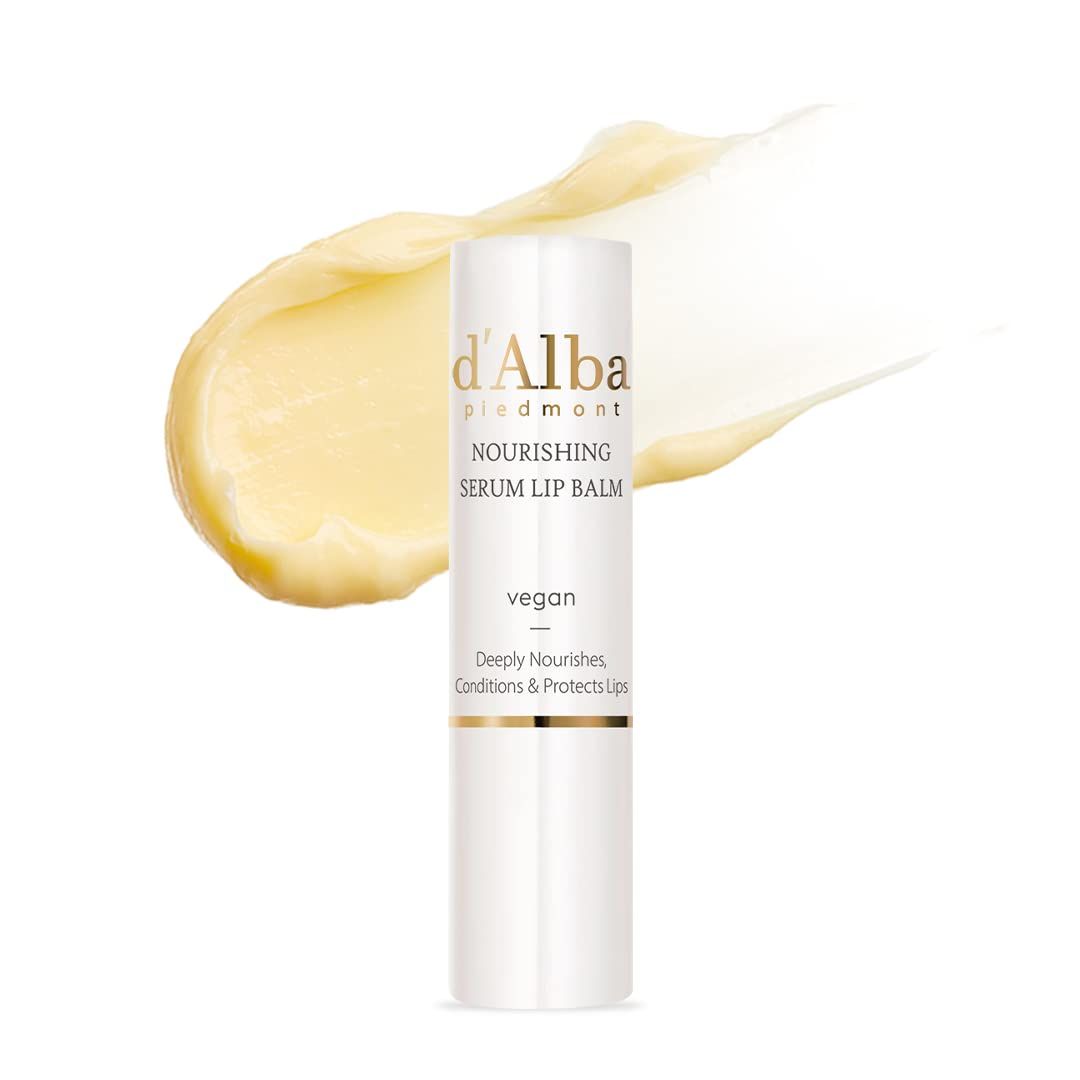 d&#39;alba Piedmont Italian White Truffle Nourishing Serum Lip Balm, Vegan Skincare, Hydrating Lip Care with White Truffles for All Skin Types, Glowy Finish, Safe for Sensitive Skin