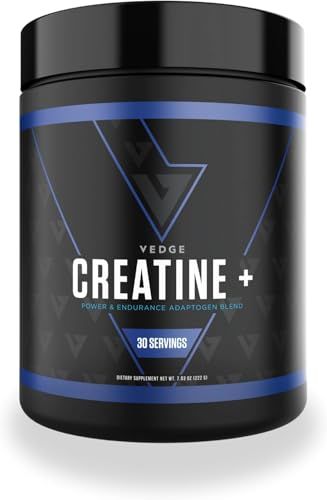 vedge Nutrition Creatine | Vegan Plant-Based Creatine Monohydrate Powder | Energy, Performance &amp; Function | Ergogenic Aids for Athletes | Unflavored, 30 Servings