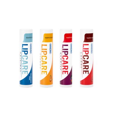 GeriCare Lip Balms - Hydrating and Nourishing Lip Moisturizers for Dry, Cracked Lips - Long-Lasting, Travel-Friendly Lip Care, Set of 4 (Original, Citrus, Berries, and Cherry) 4.2 g Each