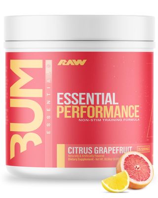 RAW Essential Performance Non-Stim Pre-Workout Powder - Preworkout for Endurance Strength &amp; Focus without Caffeine or Stimulants - Creatine Monohydrate, L-Citrulline &amp; Beta Alanine - Citrus Grapefruit