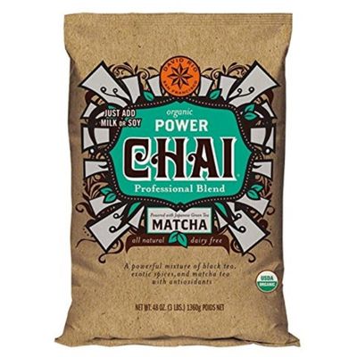 Power Chai Matcha Tea Latte Mix, 48 Oz, Japanese Matcha, Black Tea, Organic Spices, Vegan, Dairy Free, Serve Hot or Cold, Just Add Water or Milk, 68 Servings