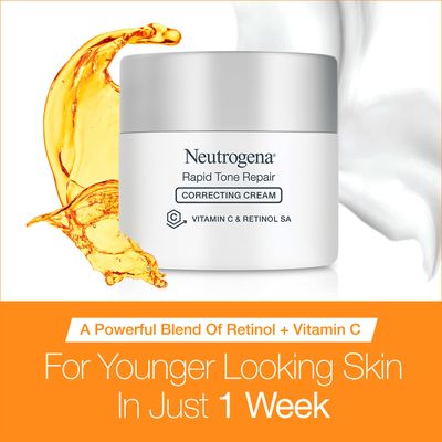 Neutrogena Rapid Tone Repair Retinol Vitamin C Face Moisturizer, Dark Spot Corrector, Anti-Aging Face Cream for Even Tone 1.7 oz Trial Size Hydro Boost Facial Cleanser, 0.5 fl. oz