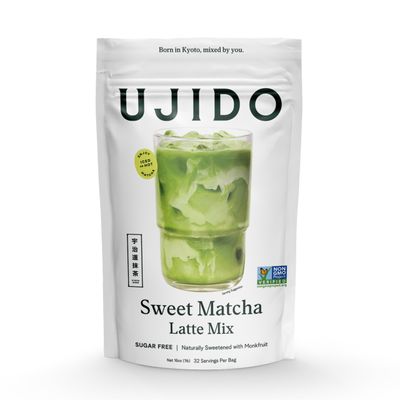 Ujido Sweet Matcha, 16 oz. - Sugar-Free Ceremonial Grade Japanese Matcha Powder - Sweetened with Monk Fruit &amp; Non-GMO Erythritol - For Teas &amp; Lattes - Zero Net Carbs, Gluten Free, &amp; Keto Friendly