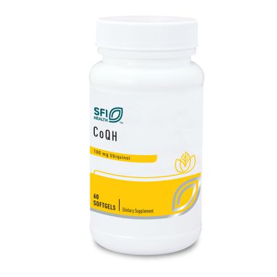Klaire Labs CoQH - Hypoallergenic 100 Milligrams Reduced Coenzyme Q10 as Ubiquinol Solubilized in D-Limonene Oil for Mitochondrial Support (60 Softgels)