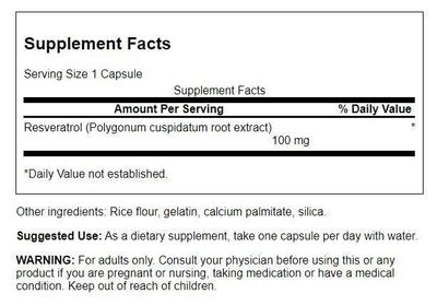 Swanson Resveratrol 100 100 Milligrams 30 Capsules