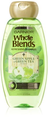 Garnier Whole Blends Shampoo with Green Apple &amp; Green Tea Extracts, Normal Hair, 12.5 fl. oz.