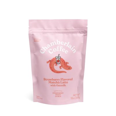 Chamberlain Coffee Strawberry Matcha Latte - Vegan Strawberry Matcha Latte with Oat Milk - Strawberry, Sweet, Citrus - Japanese Matcha Powder - 10 Servings