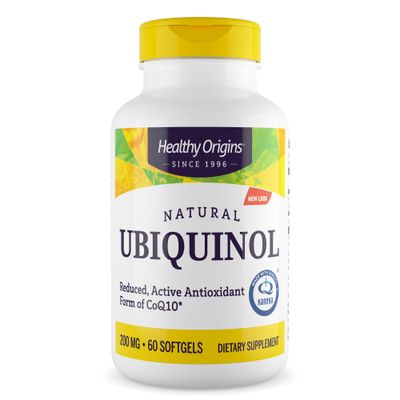 Healthy Origins Ubiquinol (Active Form of CoQ10), 200 mg - Ubiquinol Supplements for Heart Health &amp; Antioxidant Support - Gluten-Free &amp; Non-GMO Supplement - 60 Softgels