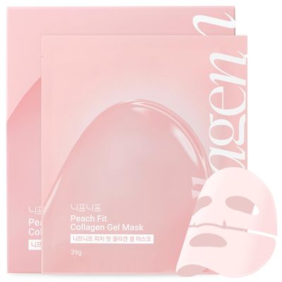 NEAF NEAF Peach Fit Collagen Gel Mask, A hydrogel mask with 300Da collagen and 12 peptides to smooth pores and improve skin texture. (39g x 5ea)
