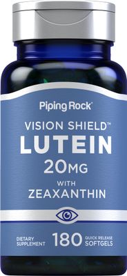 Piping Rock Lutein and Zeaxanthin Supplement | 20mg | 180 Softgels | Eye Vision Shield from Marigold Extract | Non-GMO, Gluten Free