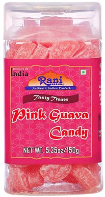 Rani Pink Guava Candy 5.25oz (150g) Vacuum Sealed, Easy Open Top, Resealable Container Indian Tasty Treats | Vegan | Gluten Friendly | NON-GMO | Indian Origin