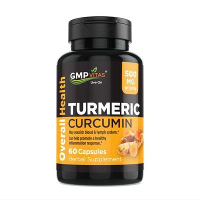 GMP Vitas Natural Turmeric Curcumin Extra 500mg 60 Capsules,60 Day Supply,Nature&#39;s Joint &amp; Immune Support