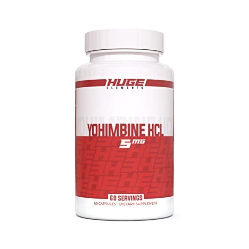 Huge Supplements Yohimbine HCl, Body Recomposition, Advanced Energy &amp; Performance Formula, 5mg per Serving (60 Capsules)