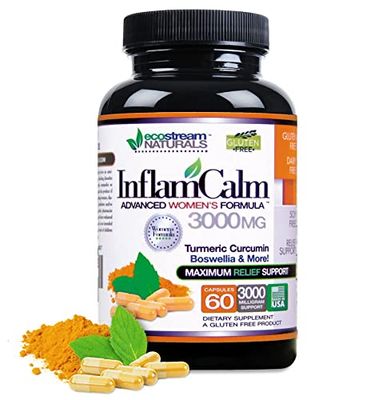 Women&#39;s Formula 3000 InflamCalm Advanced with Turmeric, Curcumin, Enzymes and Boswellia. Vegetarian, Gluten Free - (Packaging May Vary)