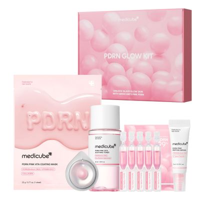 medicube Salmon DNA PDRN Trial Kit | Glass Glow Mini Skincare Set with Toner, Serum &amp; Sheet Mask for Hydrating, Firming, Moisturizing |Gift &amp; Travel Essentials for Women &amp; Girls | Korean Skincare