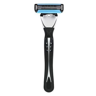 Amazon Basics 3-Blade Motion Sphere Razor for Men with Dual Lubrication, Handle &amp; 20 Cartridges, Cartridges fit Amazon Basics Razor Handles only, 21 Piece Set, Black (Previously Solimo)