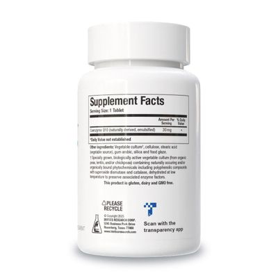 Biotics Research CoQZyme 30 Milligram of emulsified coenzyme Q10 CoQ10, Supplies Superoxide dismutase and catalase, Two Important antioxidants 60 Tabs