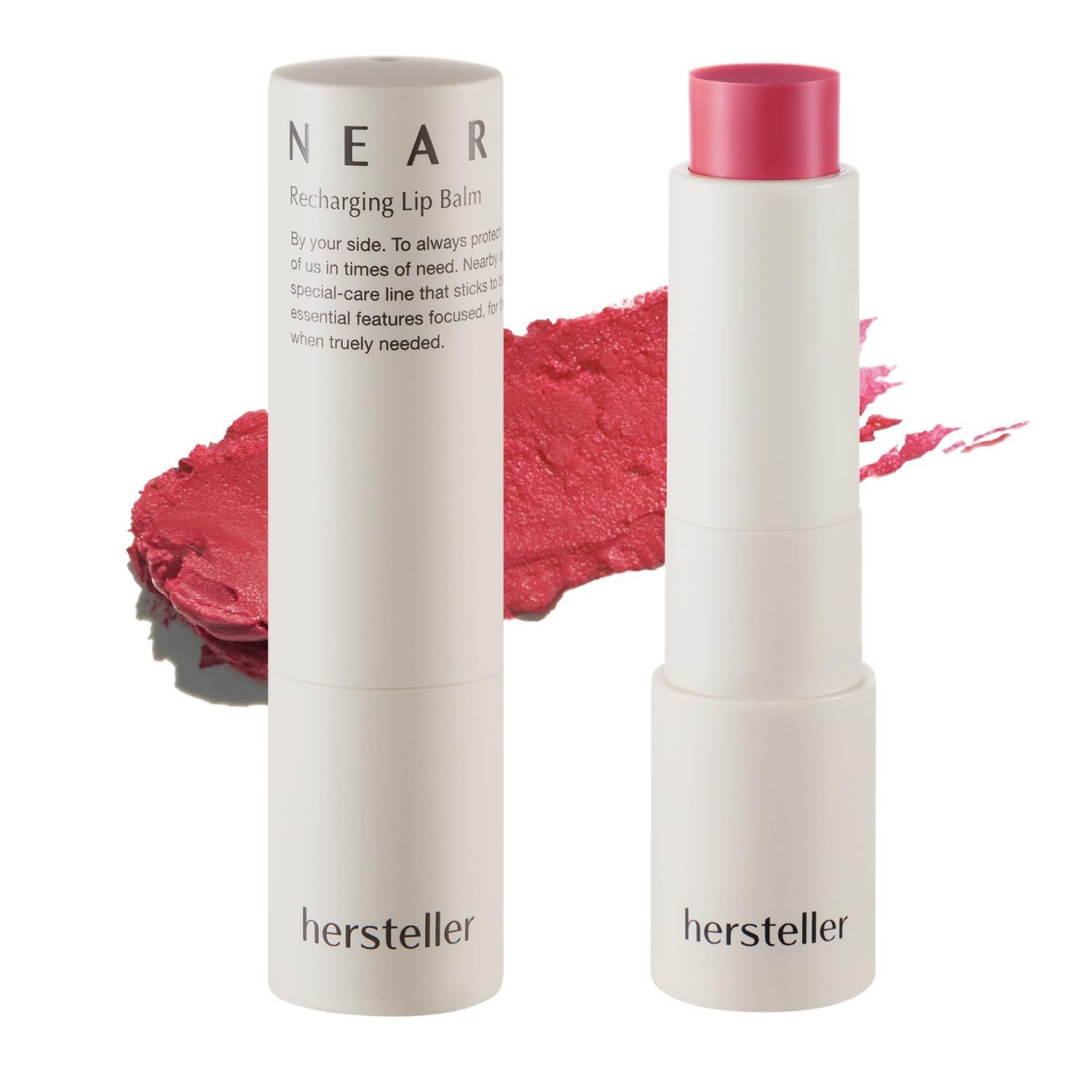 hersteller Nearby Recharging Lip Balm Vegan Butter Complex Intensive Moisturizing Treatment for Dry Lips and Cheek Natural Healthy Colors Fuchsia