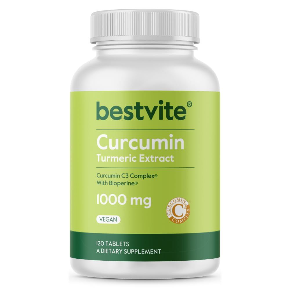 Curcumin 1000mg (Turmeric)(120 Tablets) Made with Curcumin C3 Complex &amp; Bioperine - Standardized to 95 Curcuminoids - Vegan