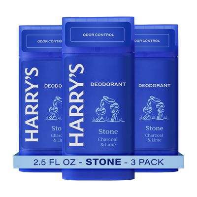 Harry&#39;s Aluminum Free Deodorant for Men - Odor Control, Stone Scent, 2.5 Oz, 3-Pack, Men&#39;s Deodorant