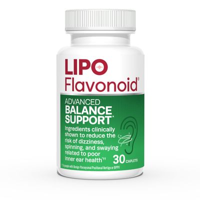 Lipo-Flavonoid Balance Support for Vertigo &amp; Dizziness - Clinically-Proven Formula with Ginkgo Biloba &amp; B Vitamins - Promotes Inner Ear Health &amp; Balance - Doctor-Recommended - 30 Caplets