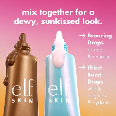 e.l.f. SKIN The Hottest Drops Duo, Holy Hydration! Thirst Burst &amp; Bronzing Skincare Set, For A Dewy, Sun-Kissed Look, Vegan &amp; Cruelty-Free