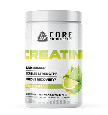 Core Nutritionals Creatine, Increases Strength and Muscle Growth, 5000 mg, 50 Servings (50 Servings, Lemon Lime)