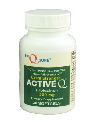 200mg ActiveQ (30 Softgels) uses Kaneka Ubiquinol CoQ10 The Active antioxidant Form of Coenzyme Q10