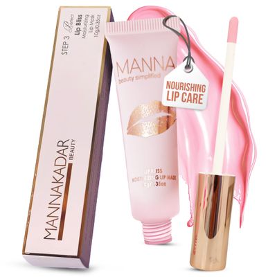 Manna Kadar Beauty Lip Bliss - Lip Mask, Moisturizes and Nourishes for Soft and Smooth Lips, with Emollients for Super Hydration to Prevent Chapped and Flaky Lips, Can Be Used as a Cuticle Moisturizer