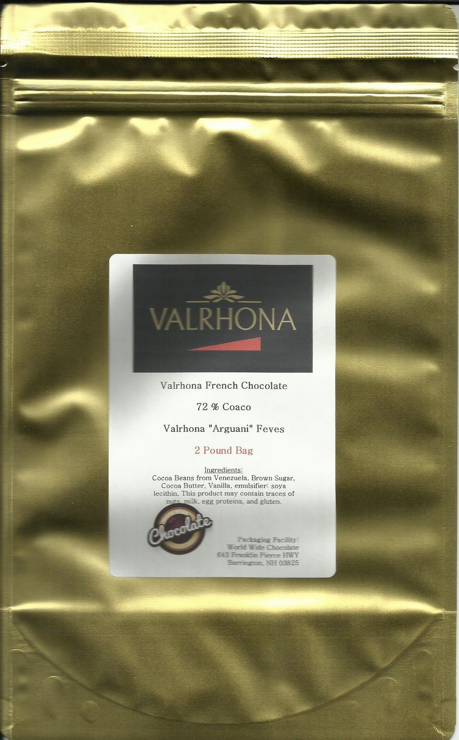 Valrhona Chocolate Araguani 72 Feves - 2 lb