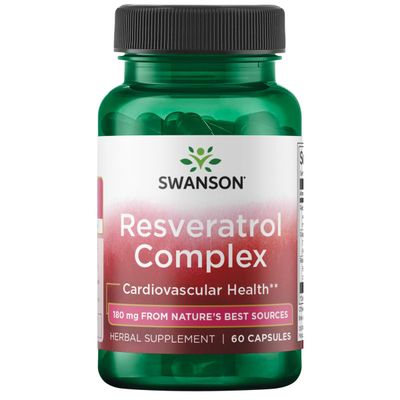Swanson Resveratrol Complex - Herbal Supplement Promoting Cardiovascular Health &amp; Protection - Natural Formula Promoting Natural Health &amp; Wellness - (60 Capsules)