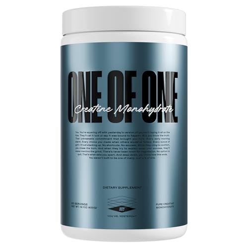 ONE of ONE Creatine Monohydrate Powder - Pure Micronized Creatine for Muscle Growth, Strength &amp; Recovery - Unflavored, No Fillers, Keto &amp; Vegan-Friendly - Unflavored, 80 Servings