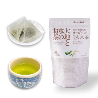 Yamashiro Bussan Brown Rice Tea Bag with Organic Matcha, 0.1 oz (2.5 g) x 25