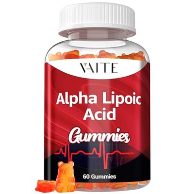 Alpha Lipoic Acid Gummies 1000mg, ALA Supplement for Brain &amp; Nerve Support, Antioxidant, Energy - Non-GMO, Vegan, Gluten-Free - 60 Chewables for Vitality and Comfort for Men &amp; Women