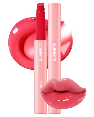 THESAEM Saemmy&#39;s Syrup Shot Melting Balm - Plumping Lip GLoss Lipstick for Glazed Shine Lips - Korean Lip Makeup - Long Lasting Moisturizing, 0.06oz. (01 Apple Shower)