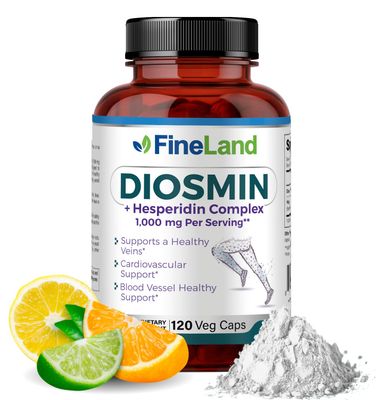 FineLand Diosmin &amp; Hesperidin Complex, Premium Advanced Formula, 1000 mg, Blood Flow and Circulation Support, 120 Capsules, 100 Vegan, All Natural