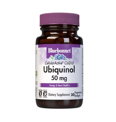 Bluebonnet Nutrition Cellular Active CoQ10 Ubiquinol 50 mg Vegetarian Softgels, Heart Health &amp; Cellular Health, Ubiquinol from Kaneka, Non GMO, Gluten Free, Soy Free, Milk Free, 30 Vegetarian Softgels