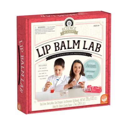 MindWare Science Academy Lip Balm Lab Kit | Includes 18pcs for DIY Lip Balms to Teach Kids &amp; Teens Cosmetic Chemistry