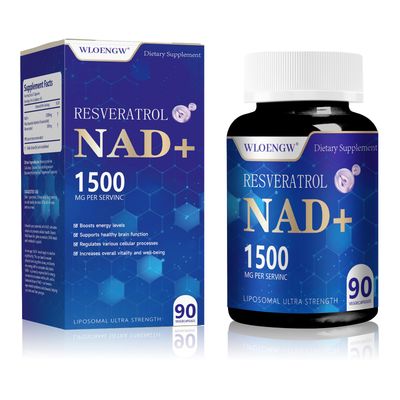 Wloengw New NAD Supplement - Liposomal NAD Supplement with Resveratrol 90 Count 1500MG