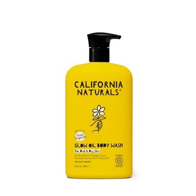 California Naturals Glow Oil Body Wash for Dry &amp; Dull Skin, Moisturizing &amp; Hydrating, Natural, with Sea Buckthorn &amp; Vitamin B, Vegan &amp; Cruelty-Free, Tangerine Scented 16.5oz
