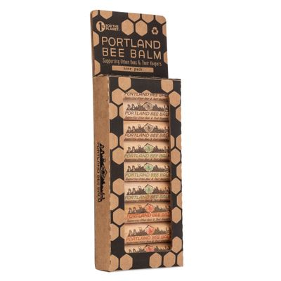 Portland Bee Balm All Natural Handmade Beeswax Based Lip Balm Unscented, Oregon Mint and Rose Assortment 9 Count