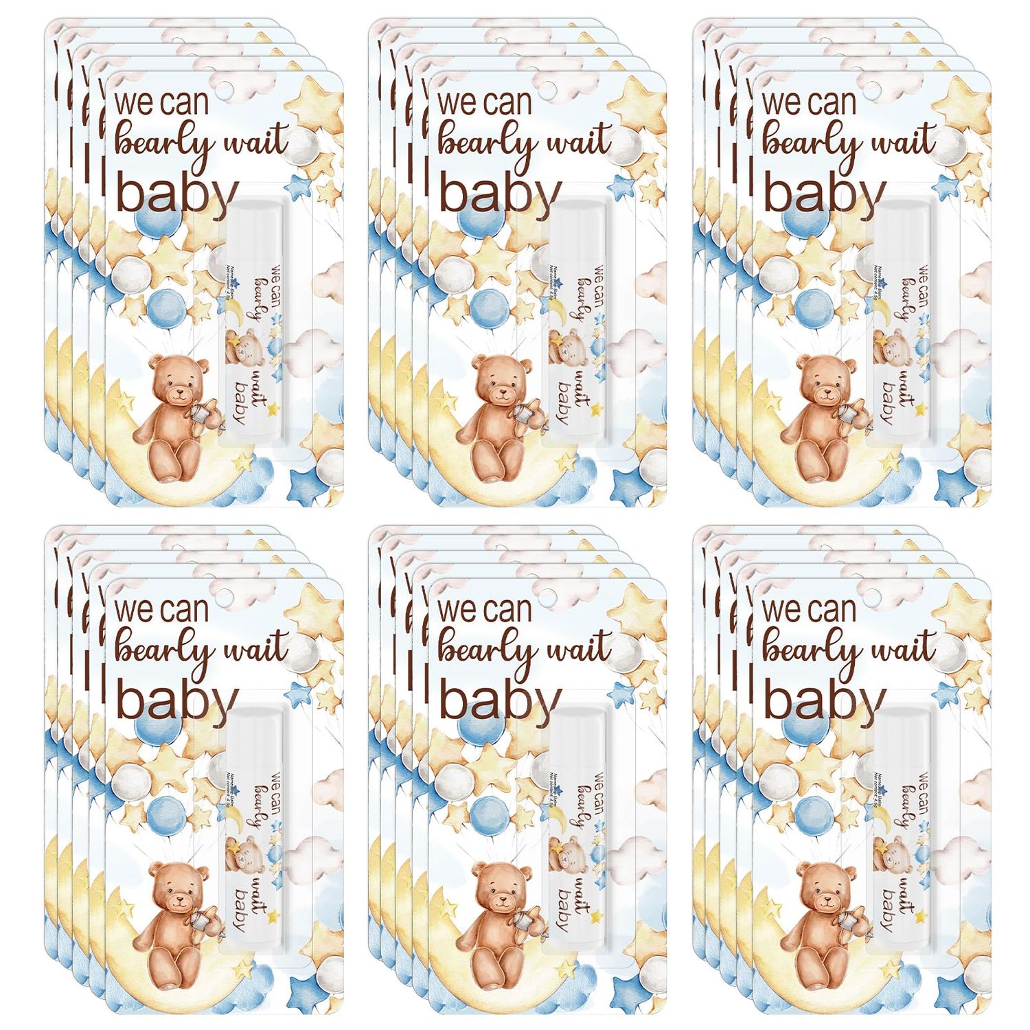 30 Pack Bear Baby Shower Bulk Lip Balms Games Prizes Party Gifts for Guests Friends Colleagues Gender Reveal Favors Decorations Souvenirs Baby Gift Bags Stuffers(Bear)