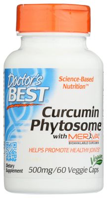 Doctors Best Curcumin Phytosome with Meriva, Non-GMO, Vegan, 60 Veggie Capsule (Pack of 1)
