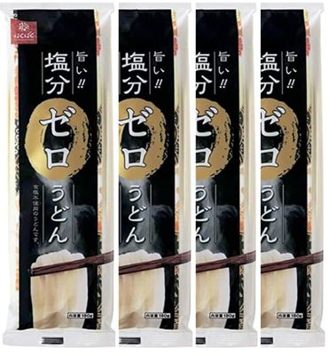 Hakubaku No Salt Udon Noodle (Wheat noodle), 6.3 oz - 4 pack. Premium Salt-free Udon Noodles Product of Japan
