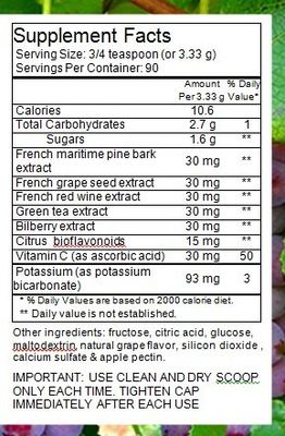FrenchGlory OPC90: Isotonic OPC Antioxidant 3 Month Supplement
