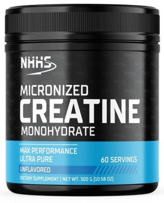 NHHS Micronized Creatine Monohydrate - Supports Strength &amp; Muscle Performance | Ultra-Pure, Unflavored, 60 Servings, 300 Grams - Made in USA, Gluten-Free, Non-GMO