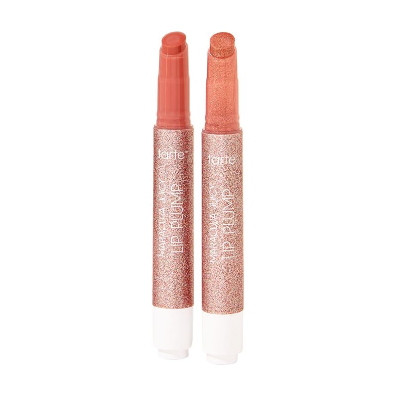 tarte maracuja juicy lip plump bestsellers duo - dahlia &amp; rosy copper shimmer glass - full size