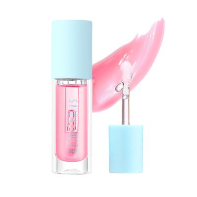 SVPEV SHOCK Camellia Oil Lip Oil - Contains Olive Fruit Oil, Camellia Seed Oil, Jojoba Seed Oil, and more. Lightweight, non-sticky, and perfectly layers over lipstick. (Light Pink, Net Weight 3.8g)