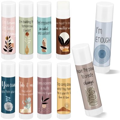 Leelosp 100 Sets Positive Affirmation Gifts Set for Women Lip Balm Bulk with Positive Daily Affirmation Cards, Motivational Encouragement, Self Care Gifts for Stress Relief, Mental Health Awareness